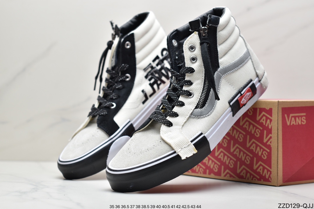 250  万斯/Vans Sk8-Hi Reissue Ca 拉链解构主义高帮帆布休闲运动板鞋