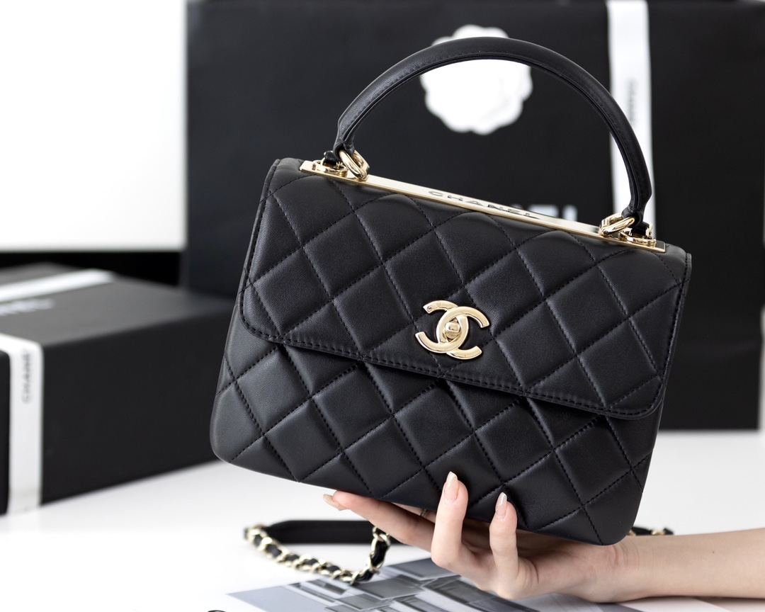 CHANEL Trendy CC羊皮手提包A92236 名媛网