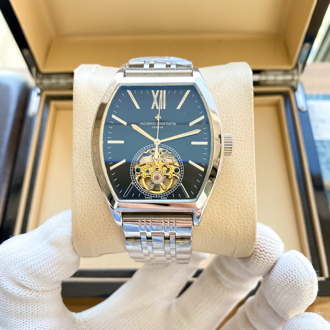 420 🚄江诗丹顿（Vacheron Constantin ）精品男士腕表, 展示男士自信果敢的风度，魅力不凡，从容优雅，尽显精致细节与高超技艺，搭载多功能全自动机械机芯，顶级316精钢表壳，进口小牛皮表带，矿物质超强镜面，尺寸42*12，尊贵典范，绅士风范，身份的象征，展现你的独特品味！