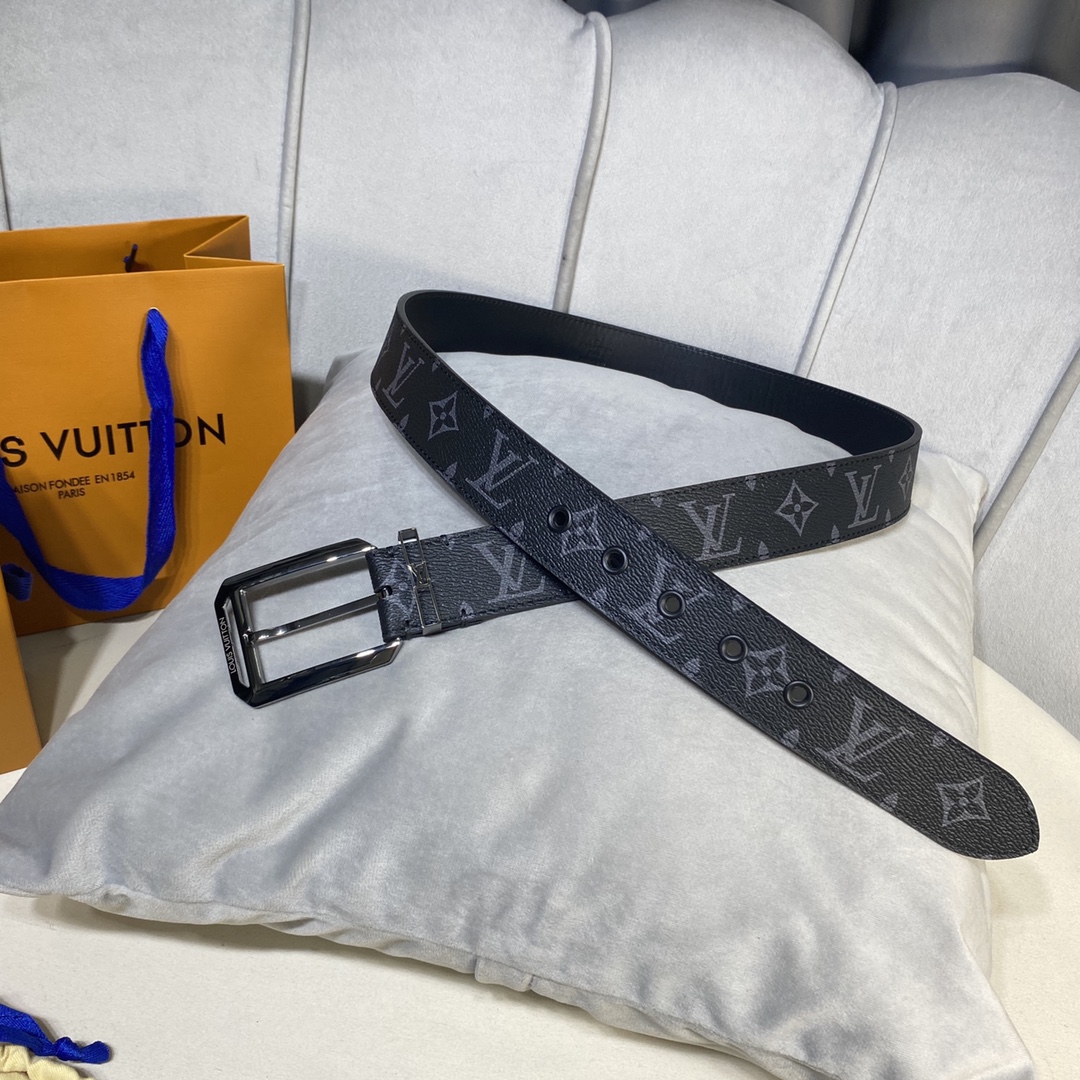 Louis Vuitton Belts Men Calfskin Cowhide