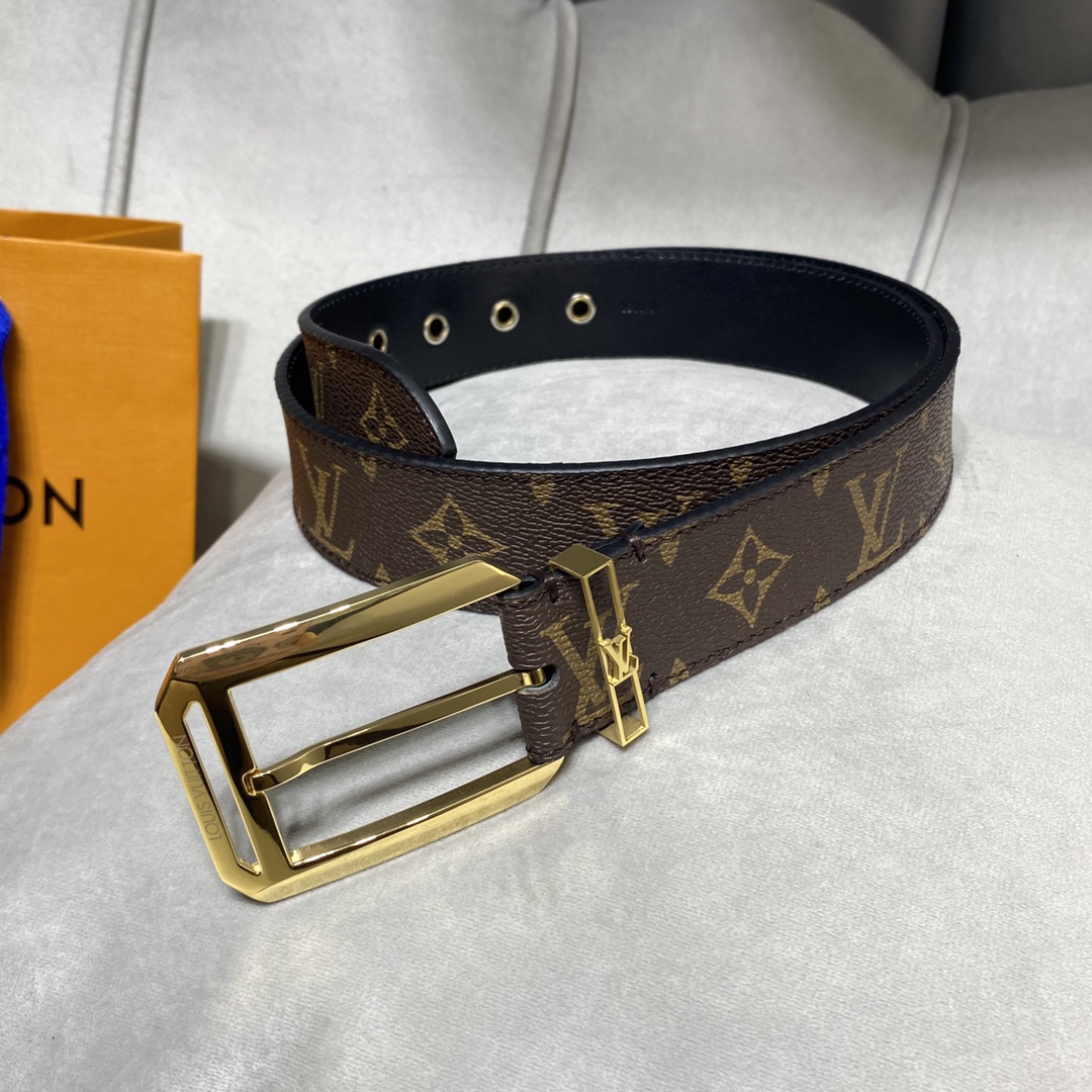 Louis Vuitton Belts Men Calfskin Cowhide