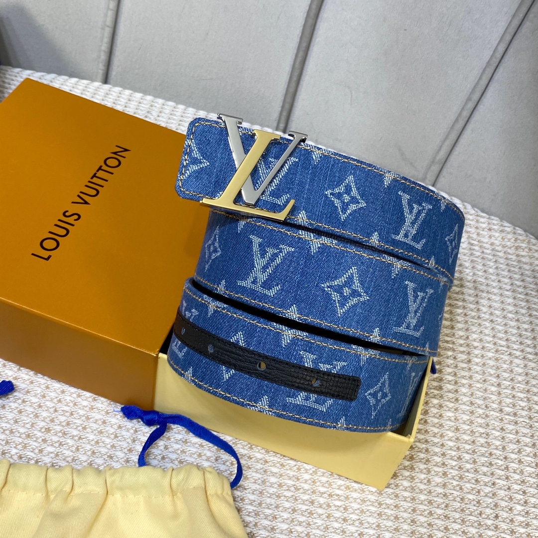 Louis Vuitton Belts Calfskin Cowhide Denim Spring Collection