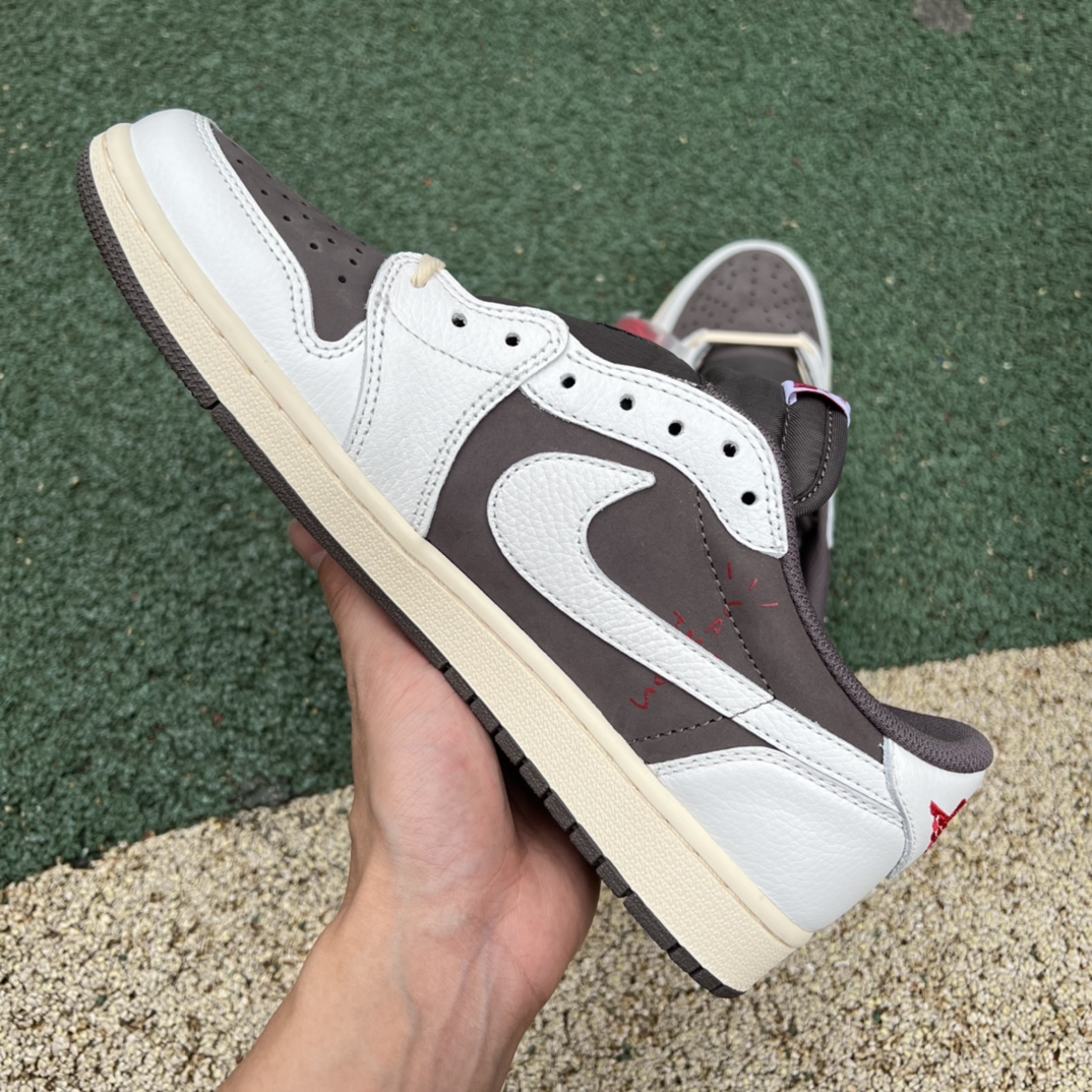 460  纯原版Travis Scott x Nike Air Jordan 1 Low AJ1白棕色 低帮板鞋TS 联名倒钩DM7866-162