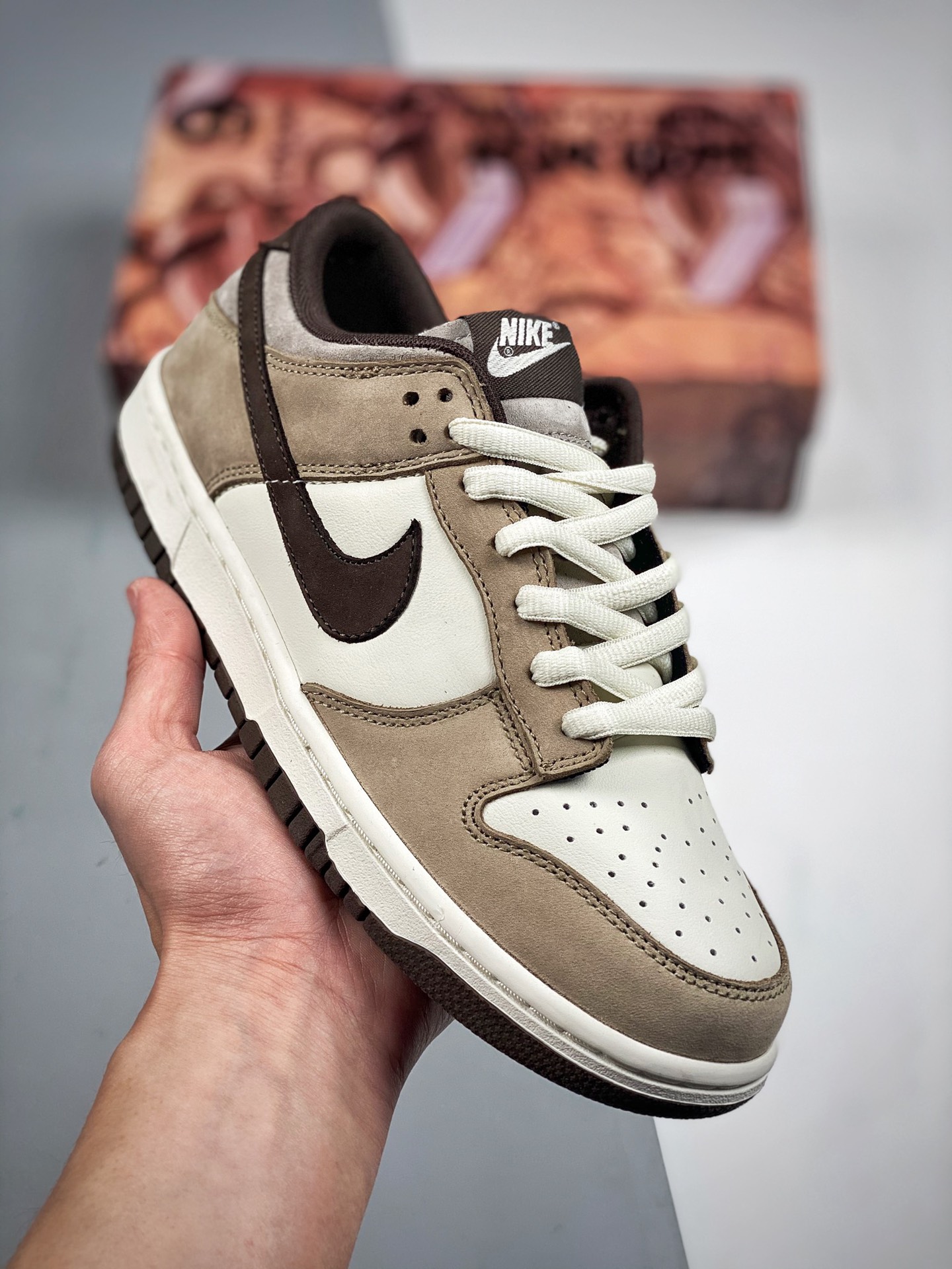 NK SB Dunk Low "Steamboy OST" colaboración con Katsuhiro Otomo, gris-marrón y moca, producción original de fábrica gran…