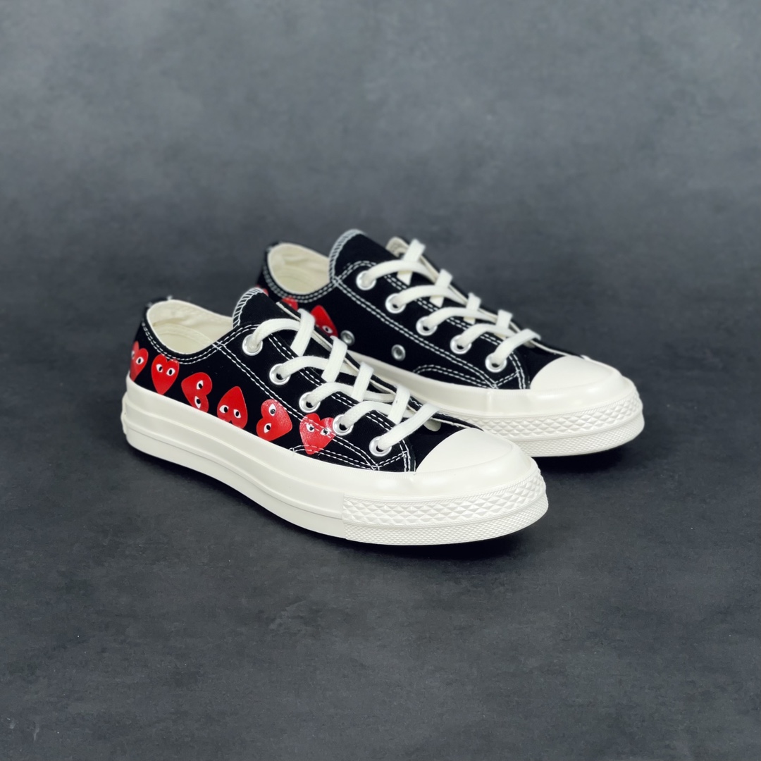 G0 F5 【渠道正品 实力可充正操作】CDG Play x Converse 1970s 发售正确工艺大盒 平台正品订单正确PU蓝底 大几率过验匡威川久保玲 Play爱心联名帆布鞋 原盒原标 无可挑剔的正品订单 各方位细节做工秒杀市面所有