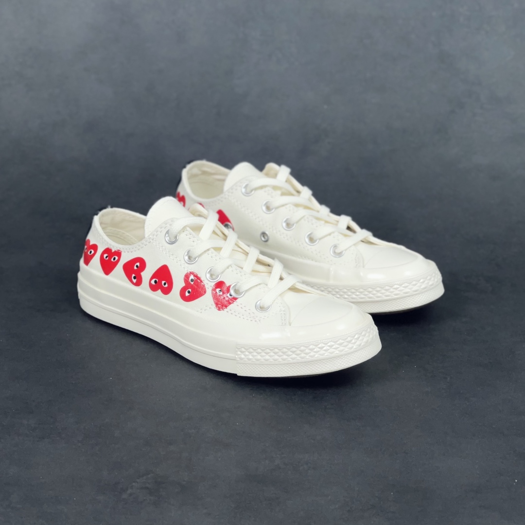 G0 F5 【渠道正品 实力可充正操作】CDG Play x Converse 1970s 发售正确工艺大盒 平台正品订单正确PU蓝底 大几率过验匡威川久保玲 Play爱心联名帆布鞋 原盒原标 无可挑剔的正品订单 各方位细节做工秒杀市面所有