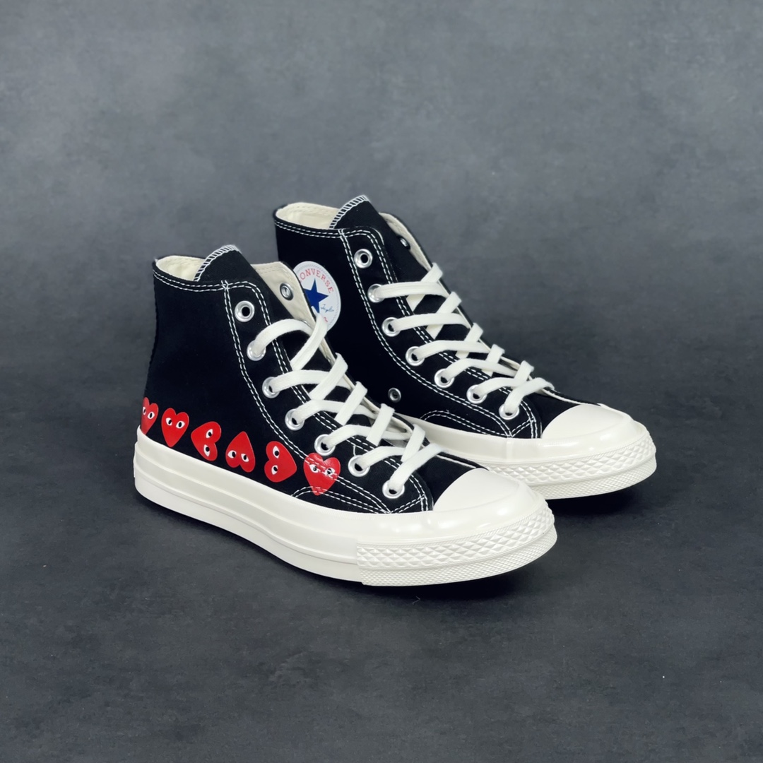 G0 F5 【渠道正品 实力可充正操作】CDG Play x Converse 1970s 发售正确工艺大盒 平台正品订单正确PU蓝底 大几率过验匡威川久保玲 Play爱心联名帆布鞋 原盒原标 无可挑剔的正品订单 各方位细节做工秒杀市面所有