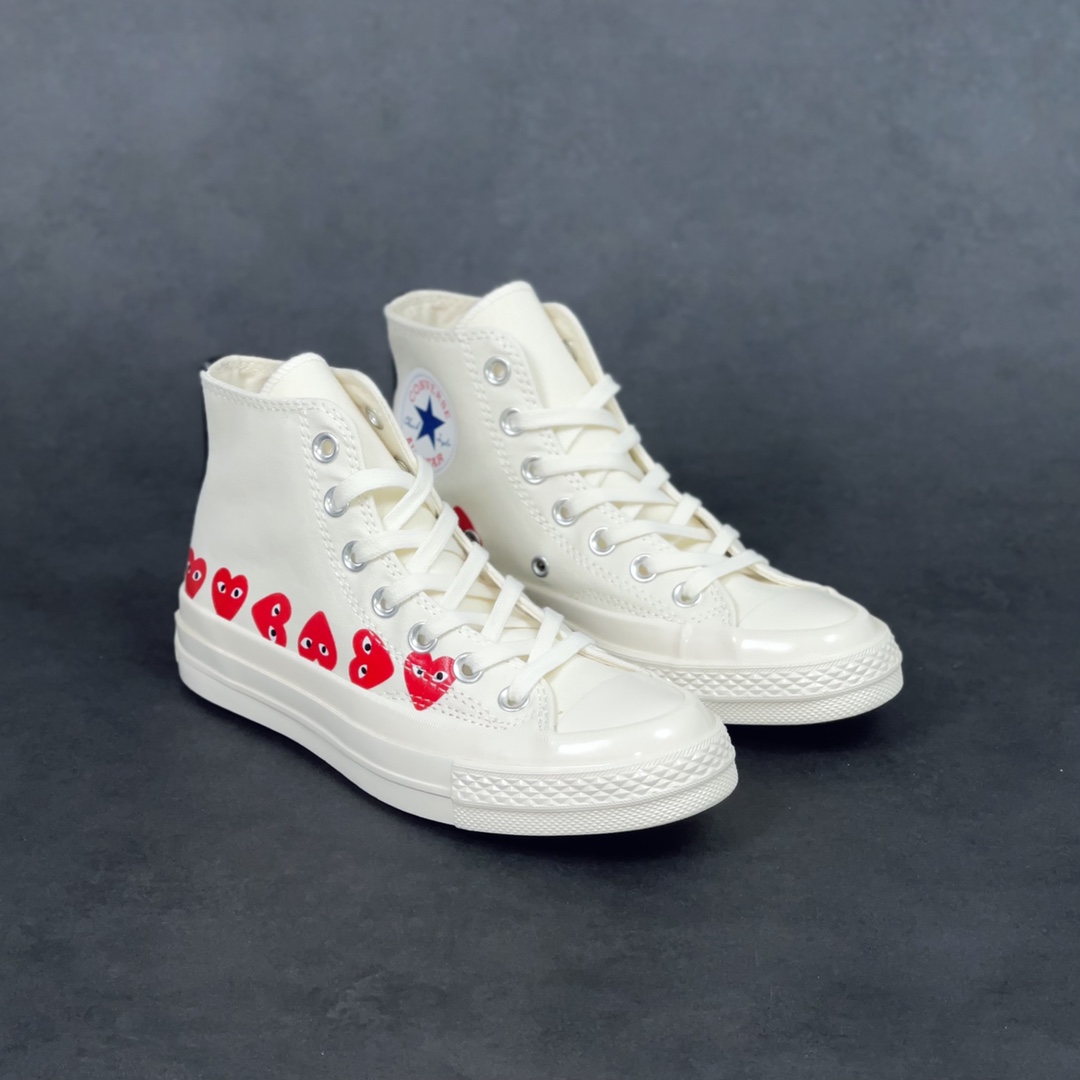 G0 F5 【渠道正品 实力可充正操作】CDG Play x Converse 1970s 发售正确工艺大盒 平台正品订单正确PU蓝底 大几率过验匡威川久保玲 Play爱心联名帆布鞋 原盒原标 无可挑剔的正品订单 各方位细节做工秒杀市面所有