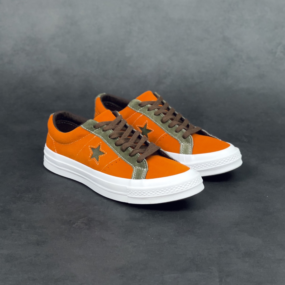 F5 Converse One Star 匡威木村低帮撞色板鞋 一星橙绿麂皮 官网主推款 ins潮人时髦单品