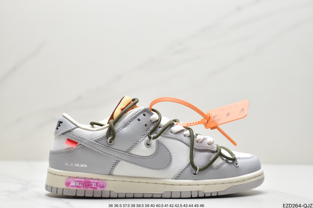 360 Off-White x Nike Dunk Low NO.3白鞋带 蓝扣 DM1602-124