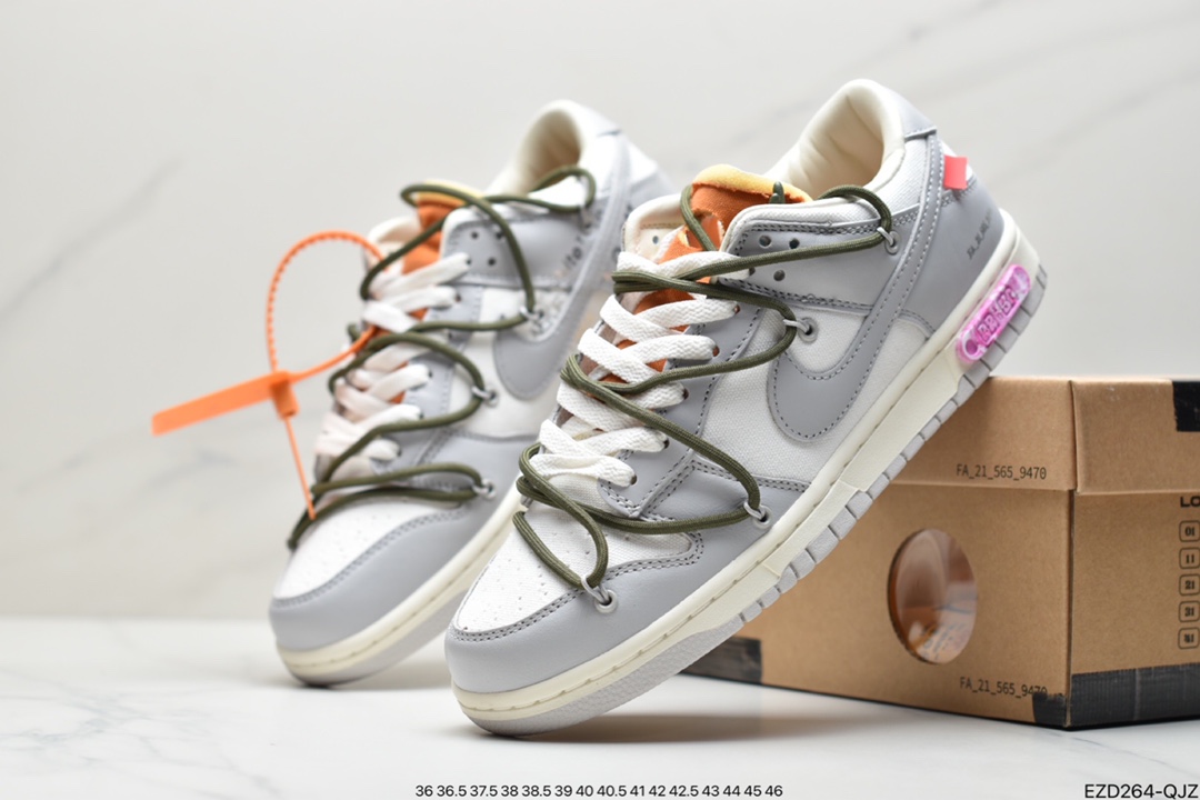 360 Off-White x Nike Dunk Low NO.3白鞋带 蓝扣 DM1602-124