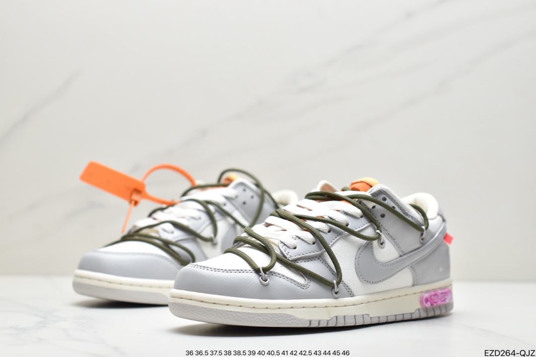 360 Off-White x Nike Dunk Low NO.3白鞋带 蓝扣 DM1602-124