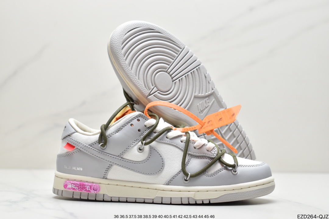 360 Off-White x Nike Dunk Low NO.3白鞋带 蓝扣 DM1602-124