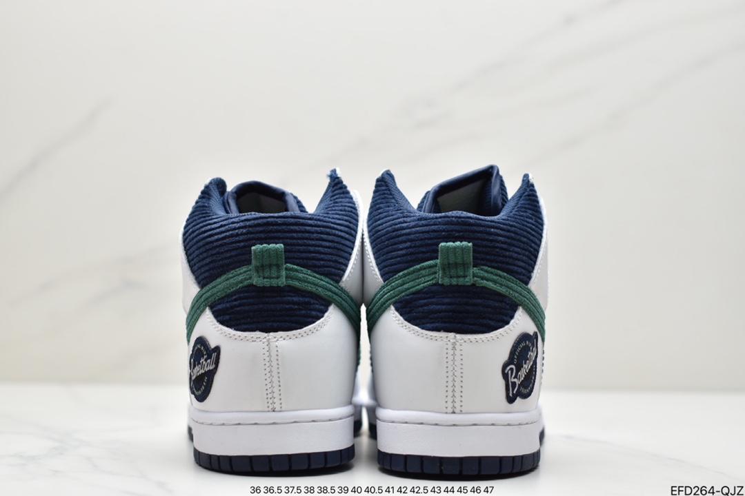 390 Nike SB Dunk High”Sport Specialties” 白绿海军蓝灯芯绒 DH0953-400