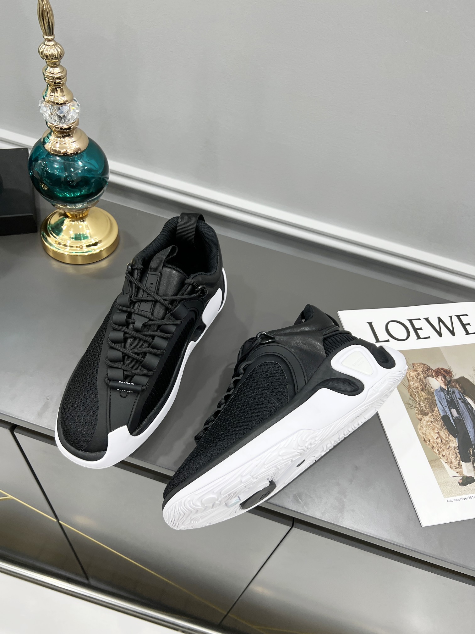 IT’S $800 FOR MEN. BALMAIN/BALMAN NEW B-RUNNER SCROLLING THREAD NEW SNEAKERS MALE 40-45 - 图片 3