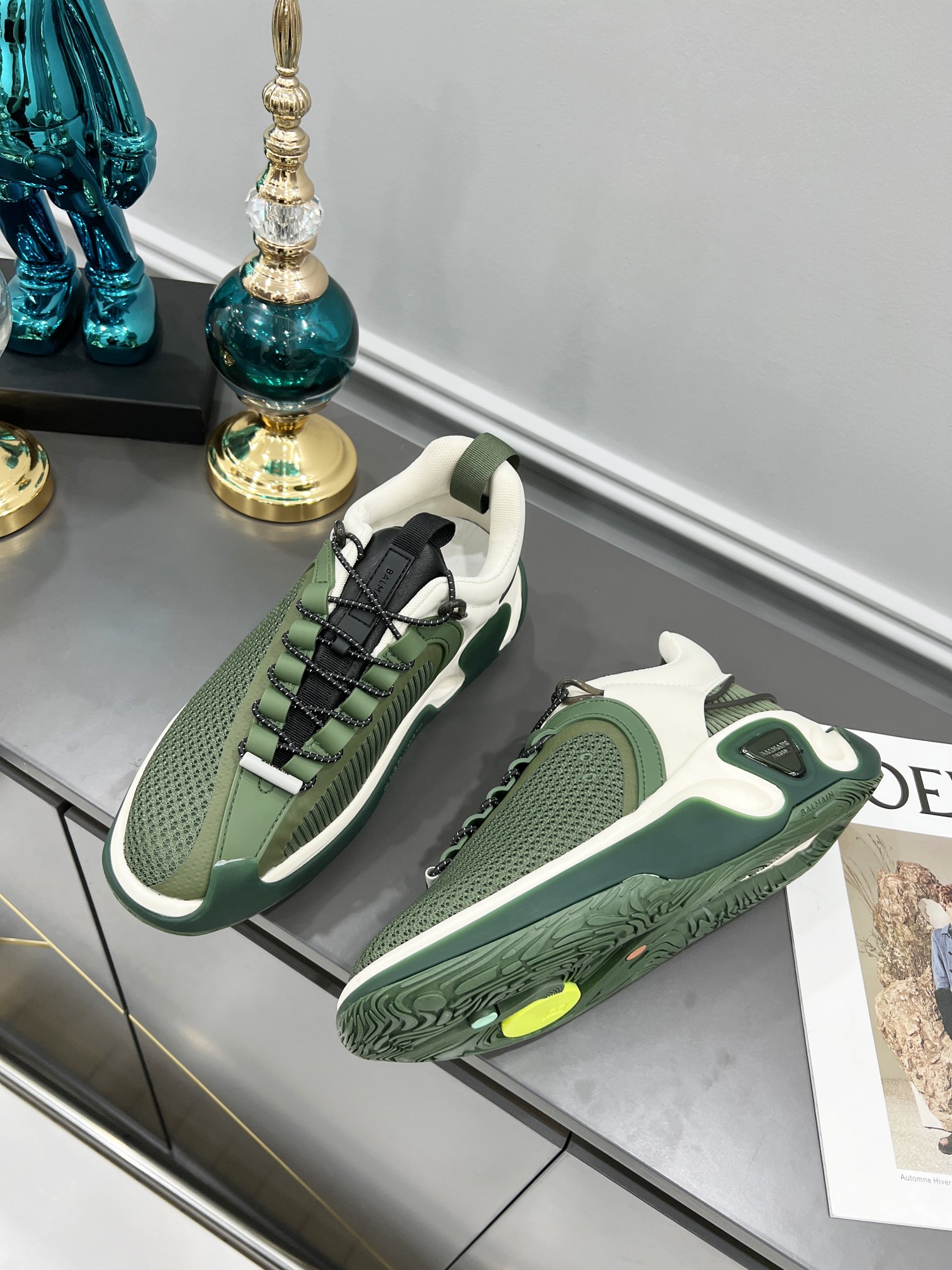 IT’S $800 FOR MEN. BALMAIN/BALMAN NEW B-RUNNER SCROLLING THREAD NEW SNEAKERS MALE 40-45 - 图片 3