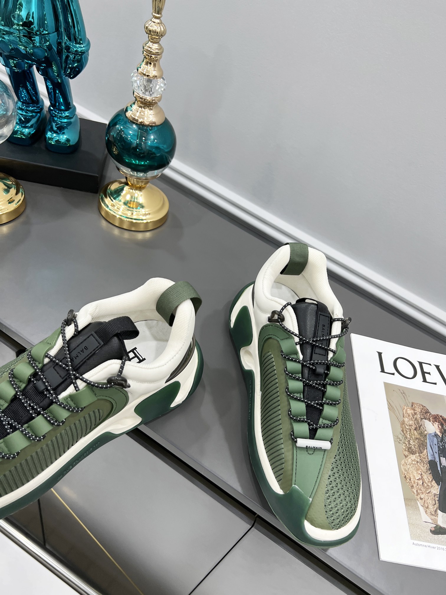 IT’S $800 FOR MEN. BALMAIN/BALMAN NEW B-RUNNER SCROLLING THREAD NEW SNEAKERS MALE 40-45 - 图片 5