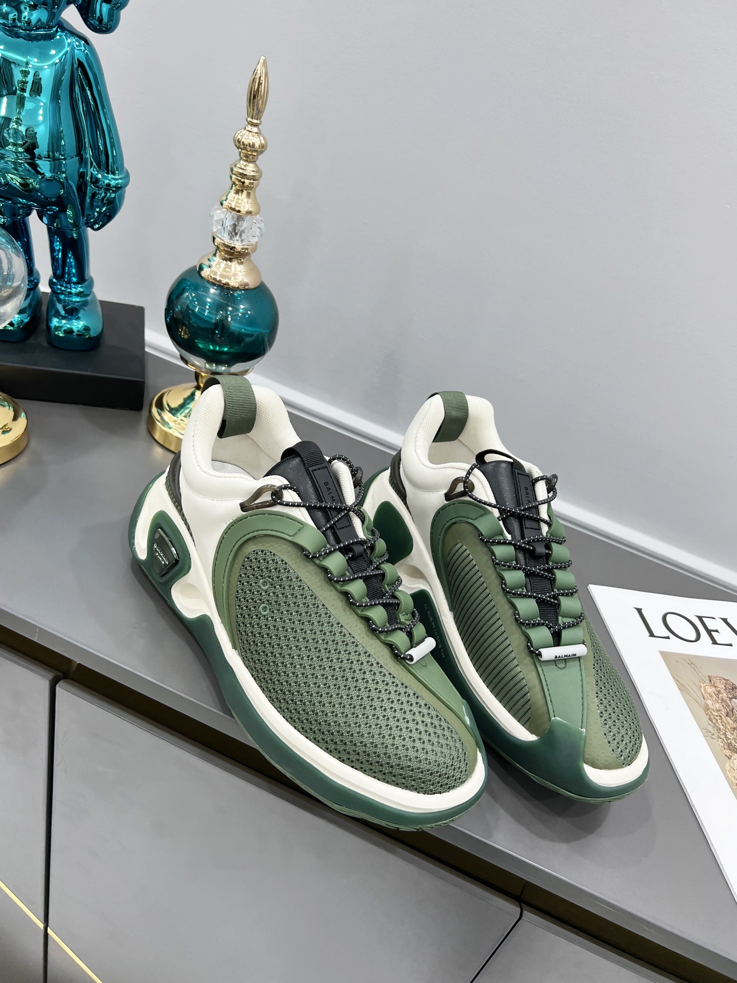 IT’S $800 FOR MEN. BALMAIN/BALMAN NEW B-RUNNER SCROLLING THREAD NEW SNEAKERS MALE 40-45 - 图片 6