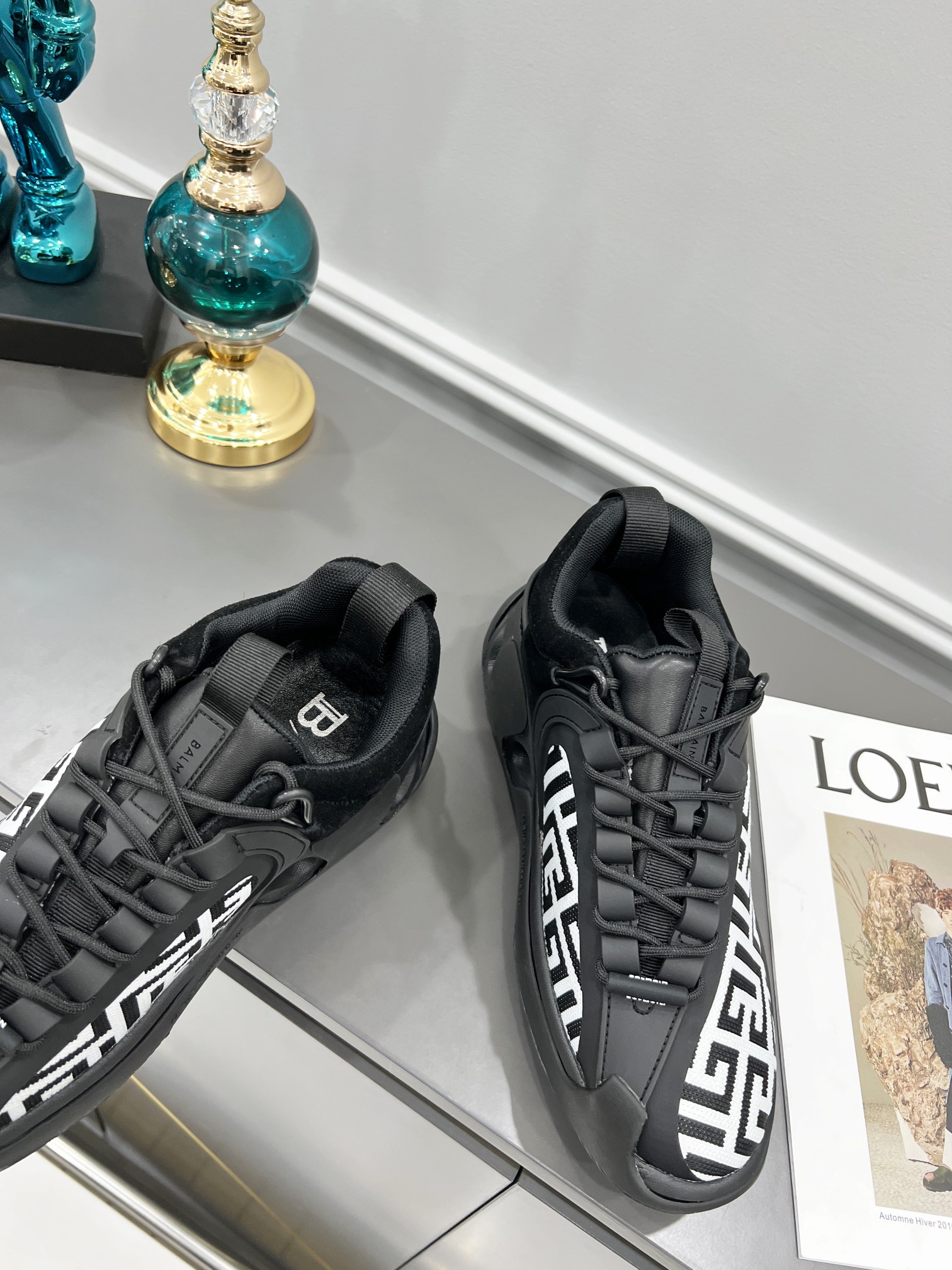 IT’S $800 FOR MEN. BALMAIN/BALMAN NEW B-RUNNER SCROLLING THREAD NEW SNEAKERS MALE 40-45 - 图片 6