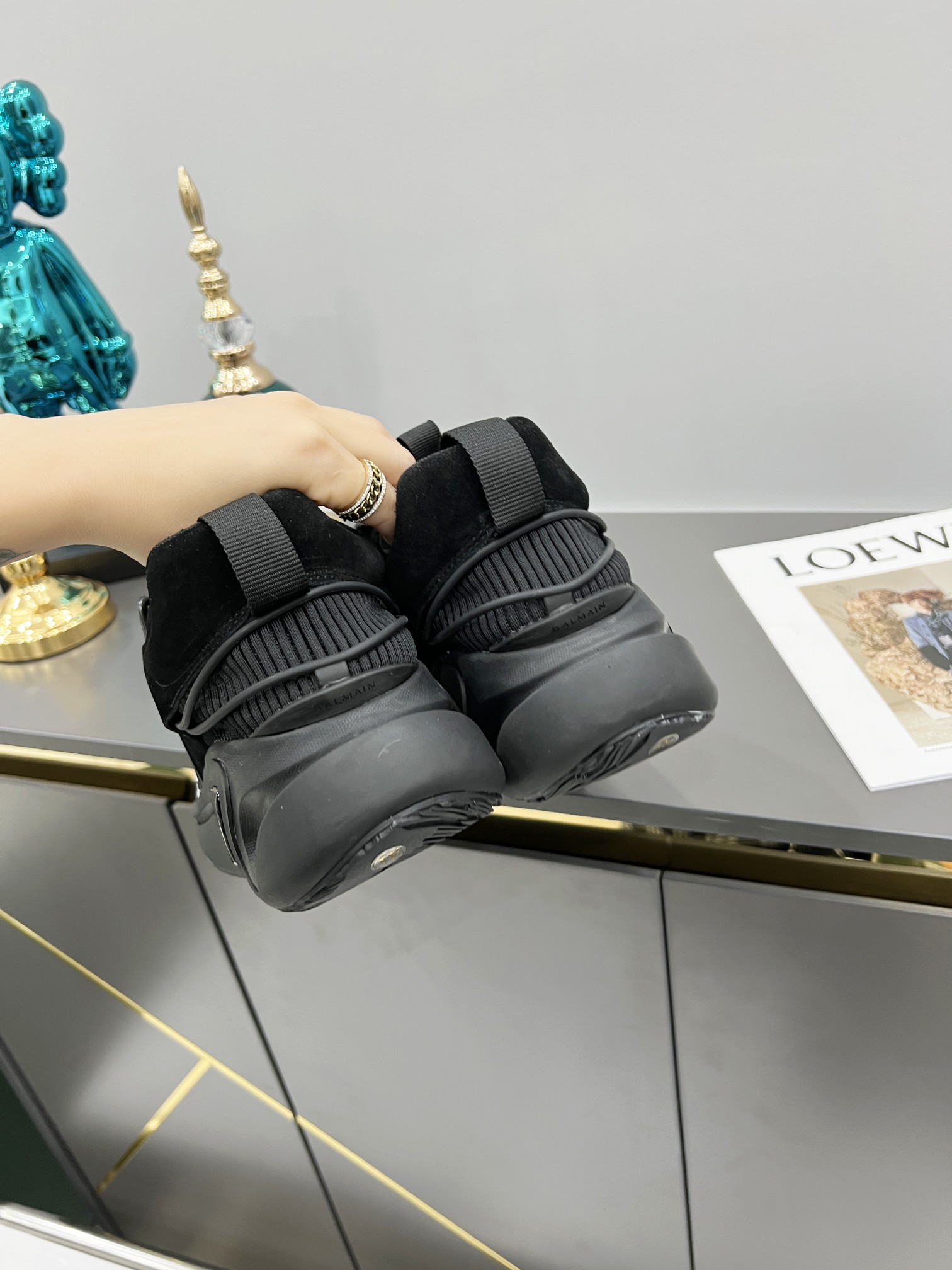 IT’S $800 FOR MEN. BALMAIN/BALMAN NEW B-RUNNER SCROLLING THREAD NEW SNEAKERS MALE 40-45 - 图片 9