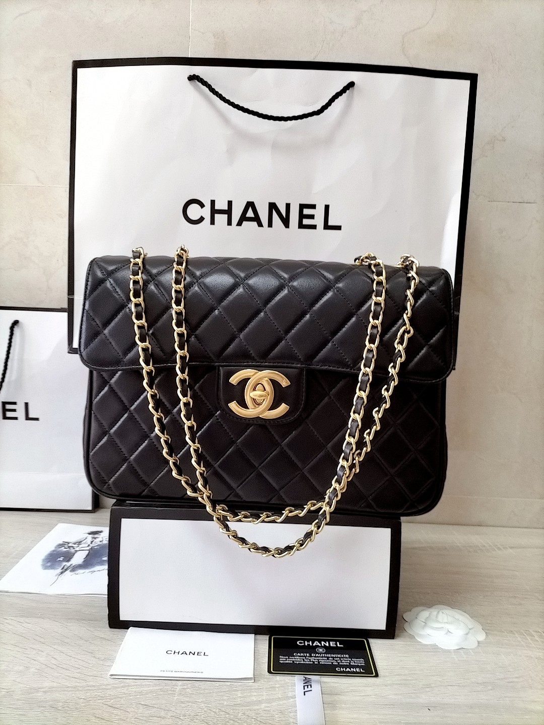 Chanel Classic Flap Bag Kaufen Taschen Kupplungsbeutel Umhängetaschen  & Schultertaschen Schwarz Frauen Gold Hardware Ketten