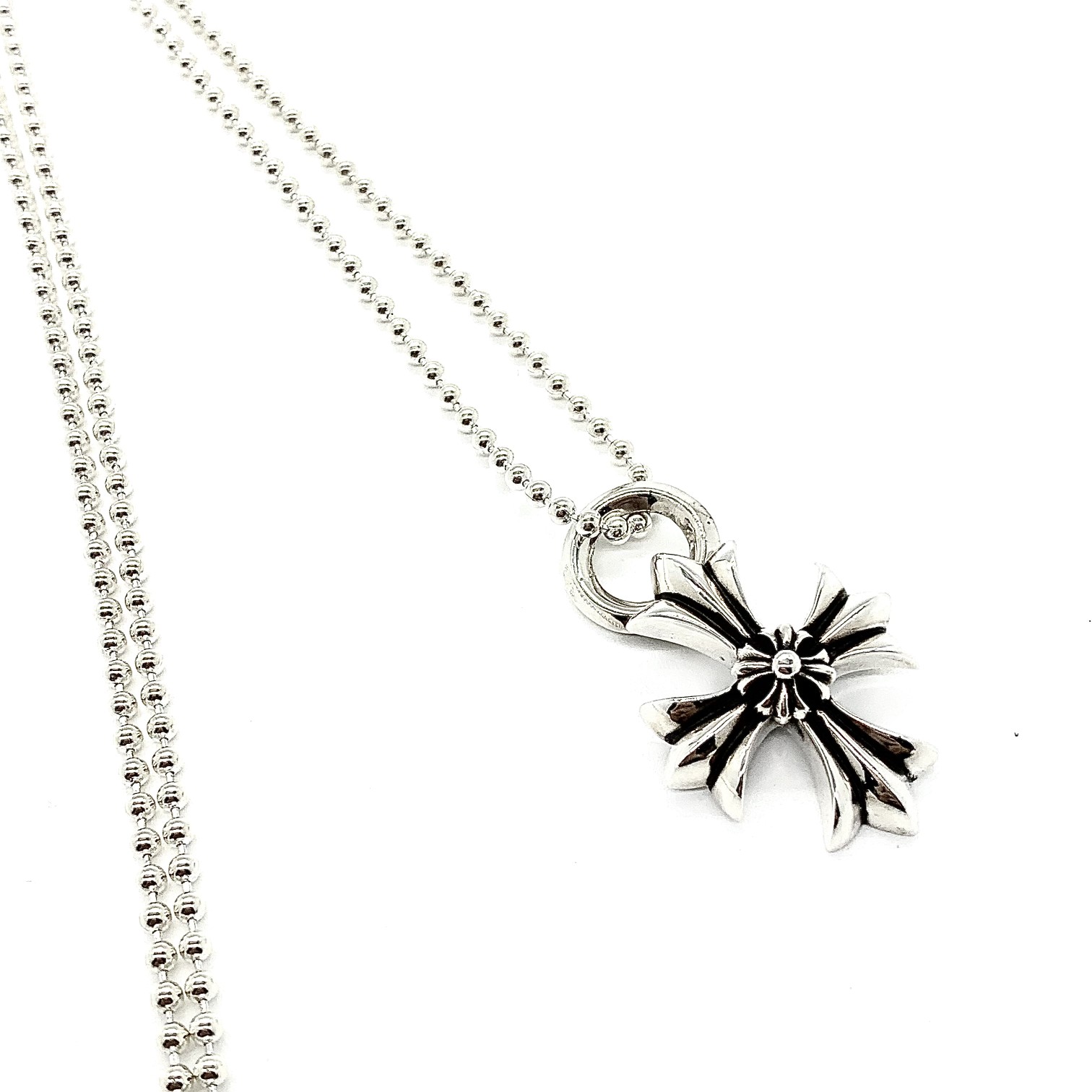 Chrome Hearts 𝐂𝐡𝐫𝐨𝐦𝐞 𝐡𝐞𝐚𝐫𝐭𝐬 克罗心双层十字花项链