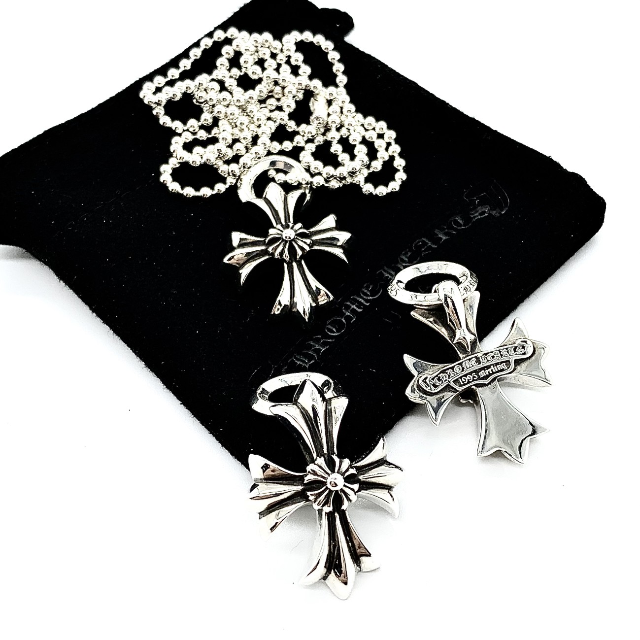 Chrome Hearts 𝐂𝐡𝐫𝐨𝐦𝐞 𝐡𝐞𝐚𝐫𝐭𝐬 克罗心双层十字花项链