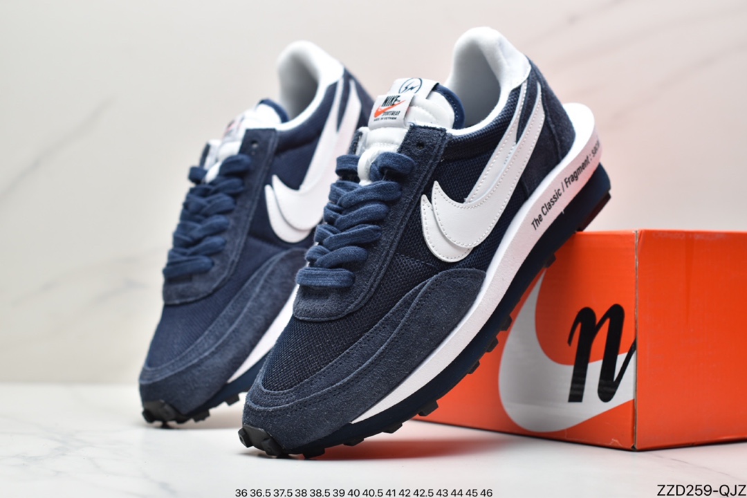 250 Fragment Design x Sacai x NIKE LDWaffle 联名重叠设计前卫华夫变形休闲慢跑鞋 DH2684-001