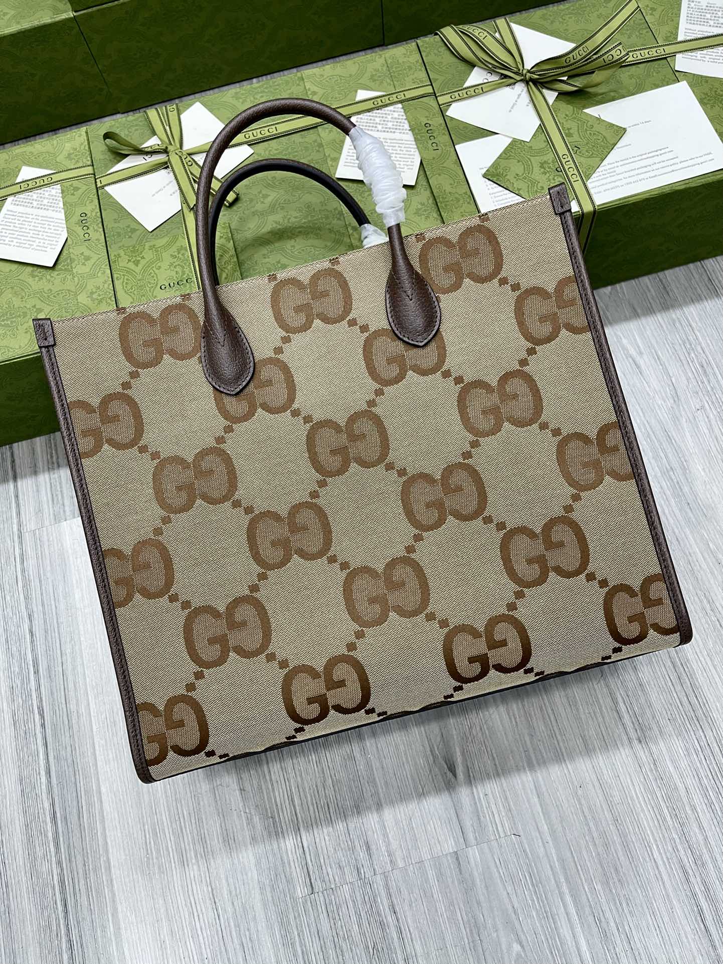 GUCCI сумка-тоут с двойным G узором, ручная сумка