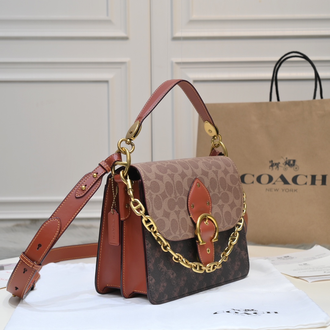 COACH-马车图案印花经典标志帆布