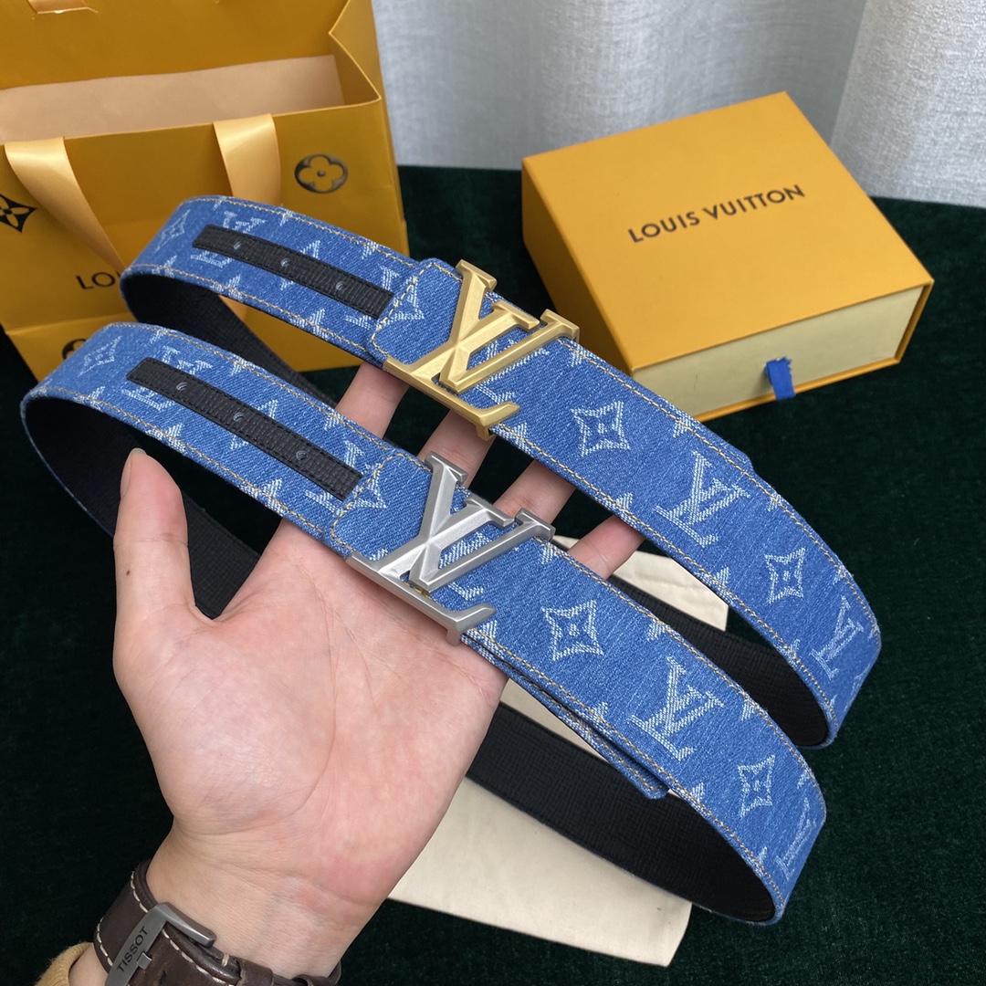 Louis Vuitton Belts Calfskin Cowhide Denim Spring Collection