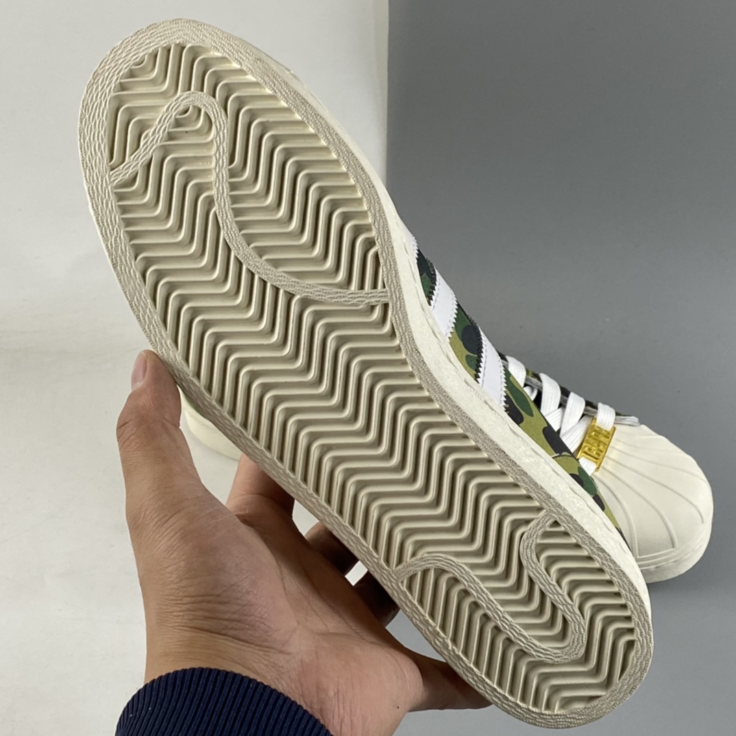 P220  BAPE x Adidas Superstar 80s 阿迪达斯猿人联名贝壳头全头层休闲板鞋 GZ8981