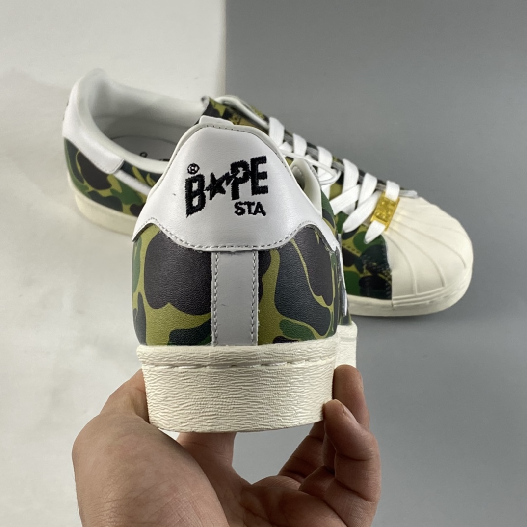 P220  BAPE x Adidas Superstar 80s 阿迪达斯猿人联名贝壳头全头层休闲板鞋 GZ8981