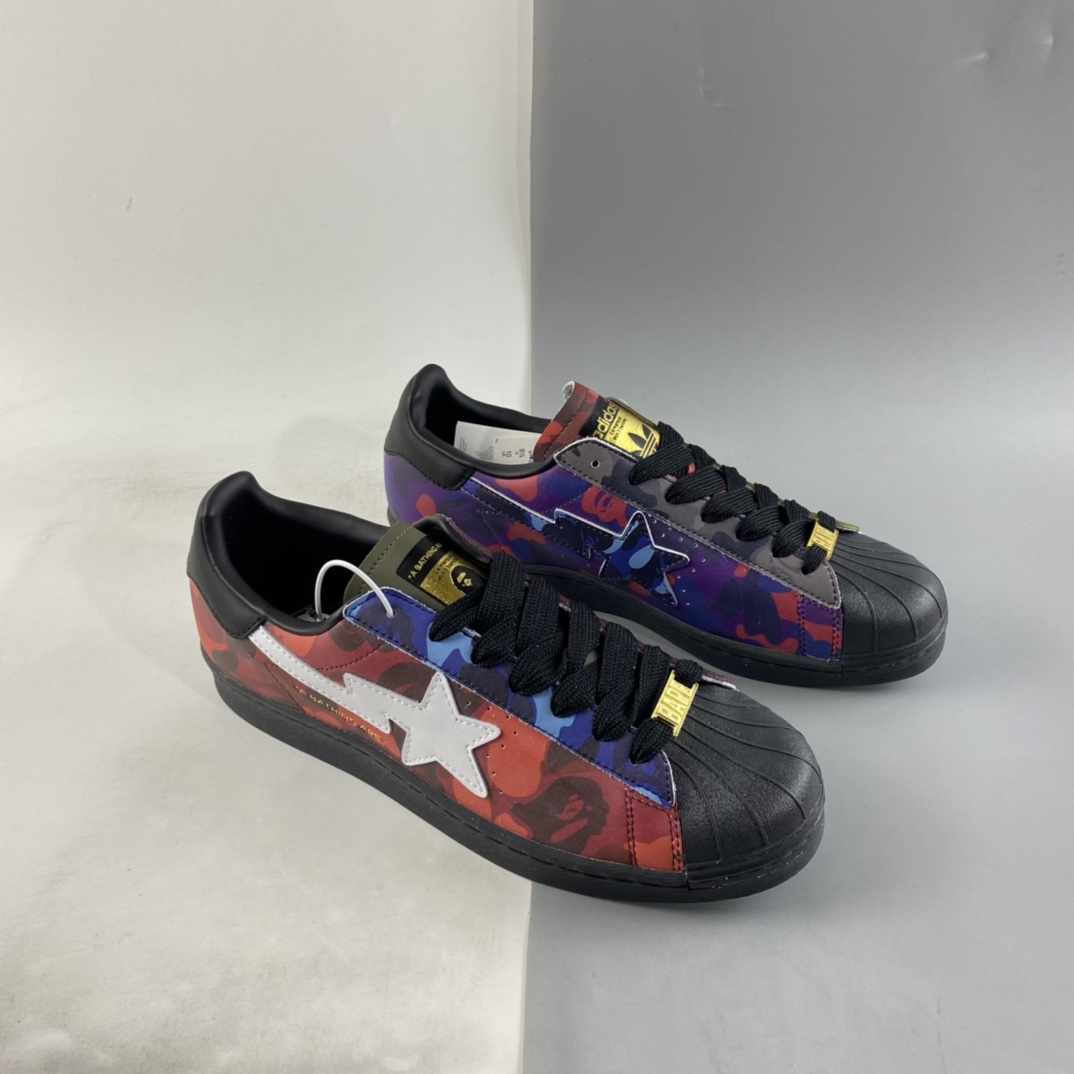 P220  BAPE x Adidas Superstar 80s 阿迪达斯猿人联名贝壳头全头层休闲板鞋 GZ8982