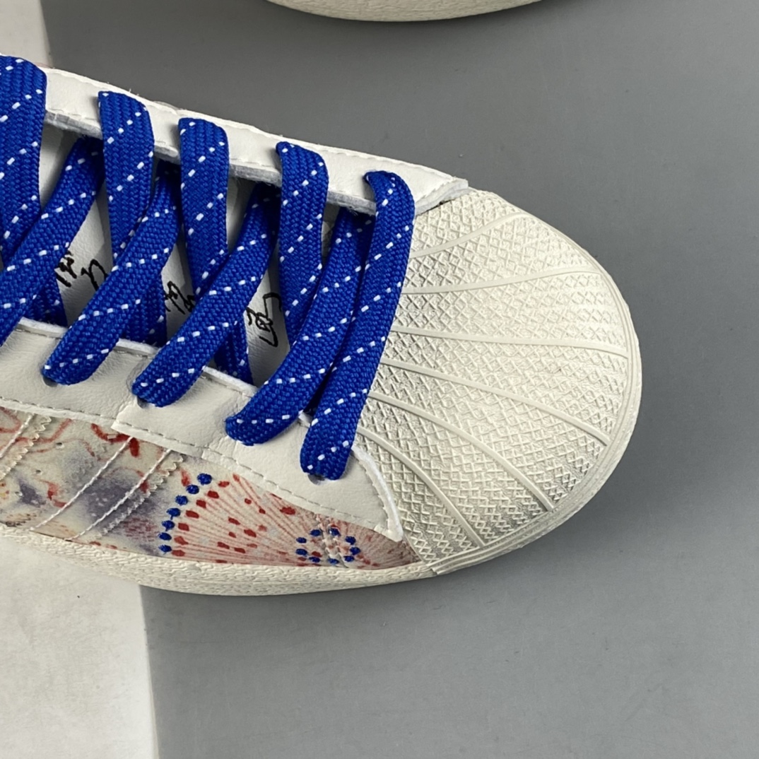 P220  Adidas Superstar SST Stmos 联名款浮世绘涂鸦贝壳头全头层休闲板鞋 GX7791