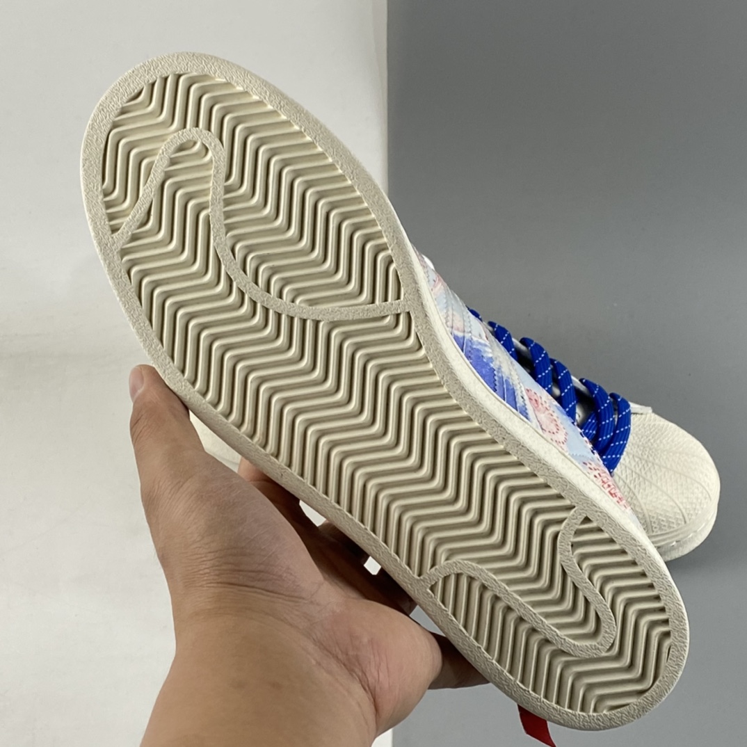 P220  Adidas Superstar SST Stmos 联名款浮世绘涂鸦贝壳头全头层休闲板鞋 GX7791