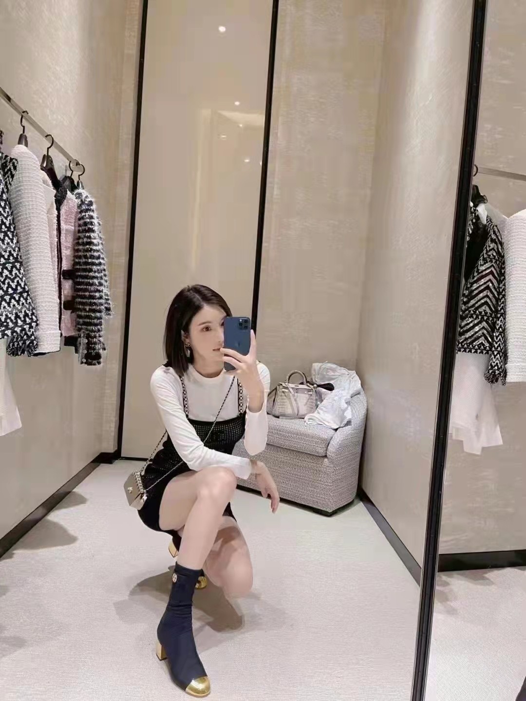 022香奈儿羊绒连衣裙"