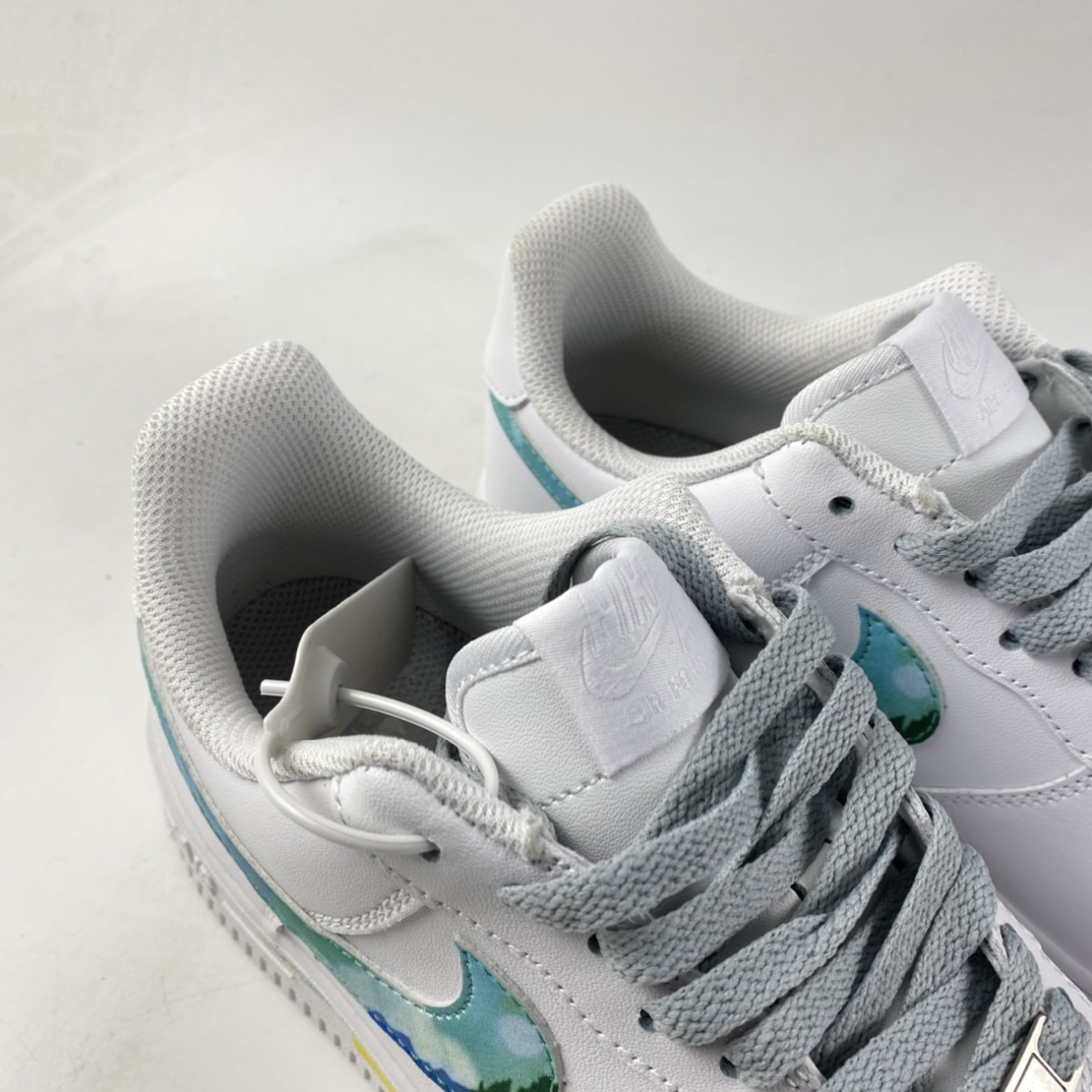 P200  NIKE Air Force 1’07 Lx 彩绘涂鸦空军一号白绿配色低帮板鞋 314192-117