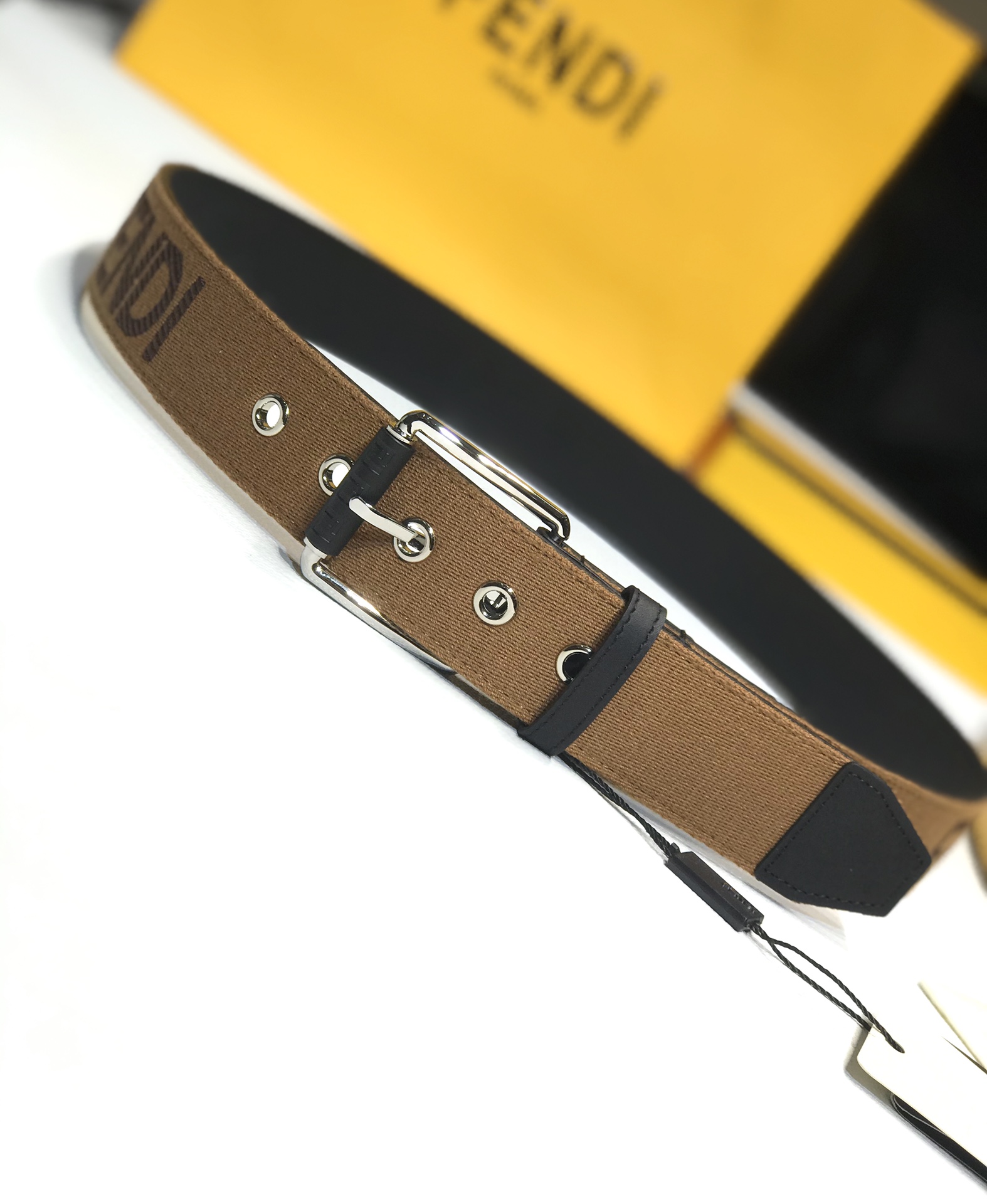 [Fendi Belts]Fendi FD width 40MM logo shape wide beltSupports NFC chip scan
