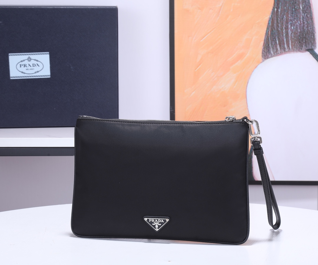 Prada 配 盒子新款首发 Pra最新款尼龙手拿包