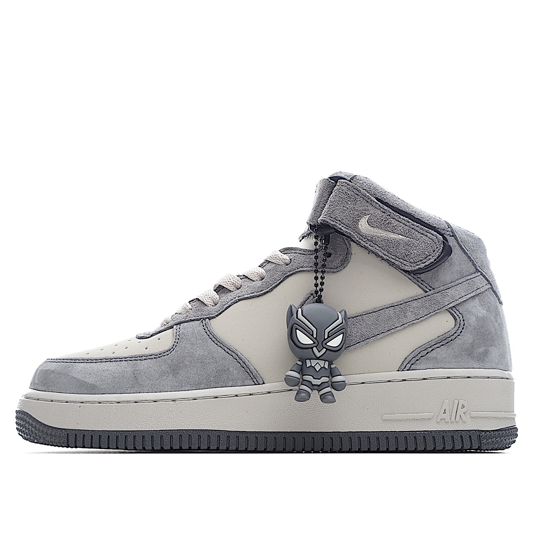 I0 Nike Air Force 1 Mid “Panther”漫威系列 “黑豹战衣” 同款 空军一号中帮休闲运动板鞋 客供模具、原材料，内置全掌Solo 原楦头纸板 🏻 打造最完美空军鞋型 专供实体专柜混卖