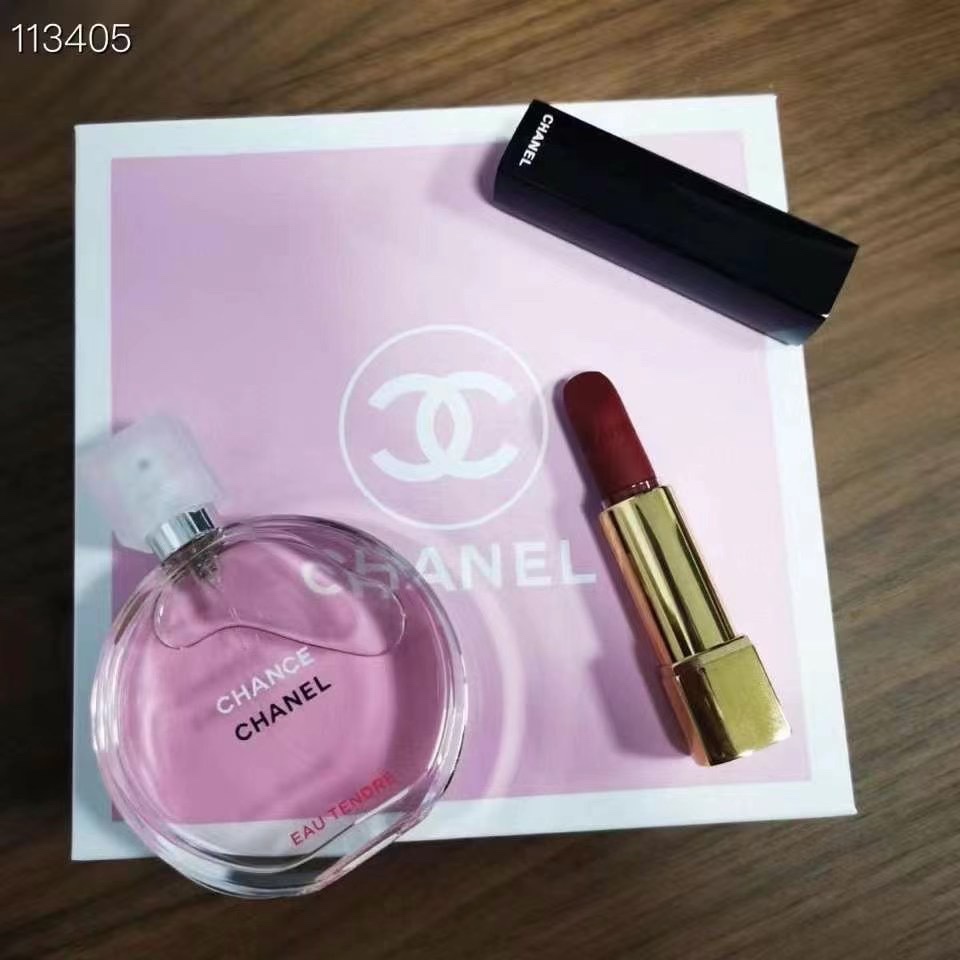 Chanel Pink Perfume & Lipstick Set - Eau Tendre 50ml & Rouge Allure 6 i1639476256 5380 4