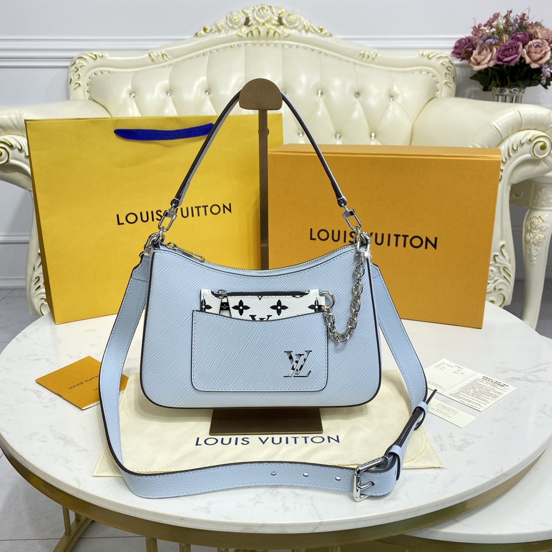 Louis Vuitton LV Marelle Bags Handbags Beige Black Caramel White Epi Canvas Chains M80688