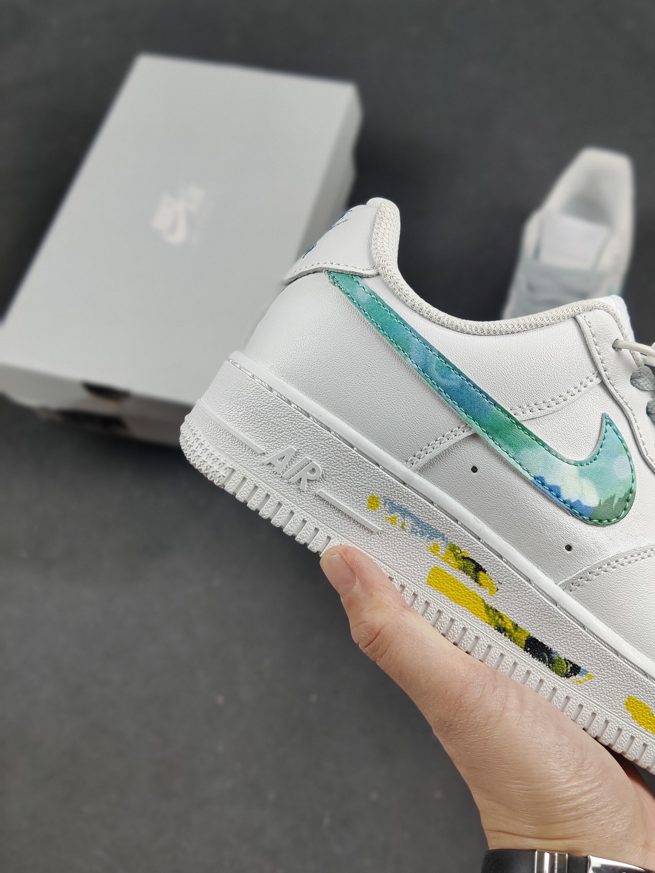 Nike Air Force 1 White Green Sneakers,Original Version,Honeycomb Cushion 6 i1639514363 7482 4