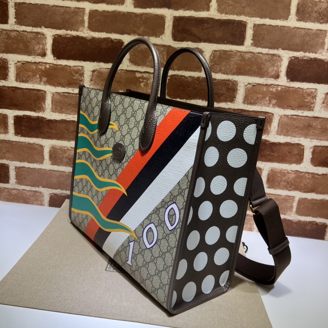 GUCCI古驰100周年特别系列印花托特包674148