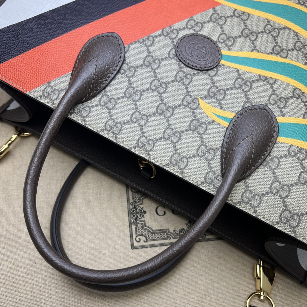 GUCCI古驰100周年特别系列印花托特包674148