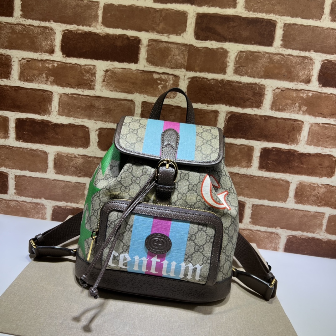 GUCCI古驰GG印花双肩背包674147