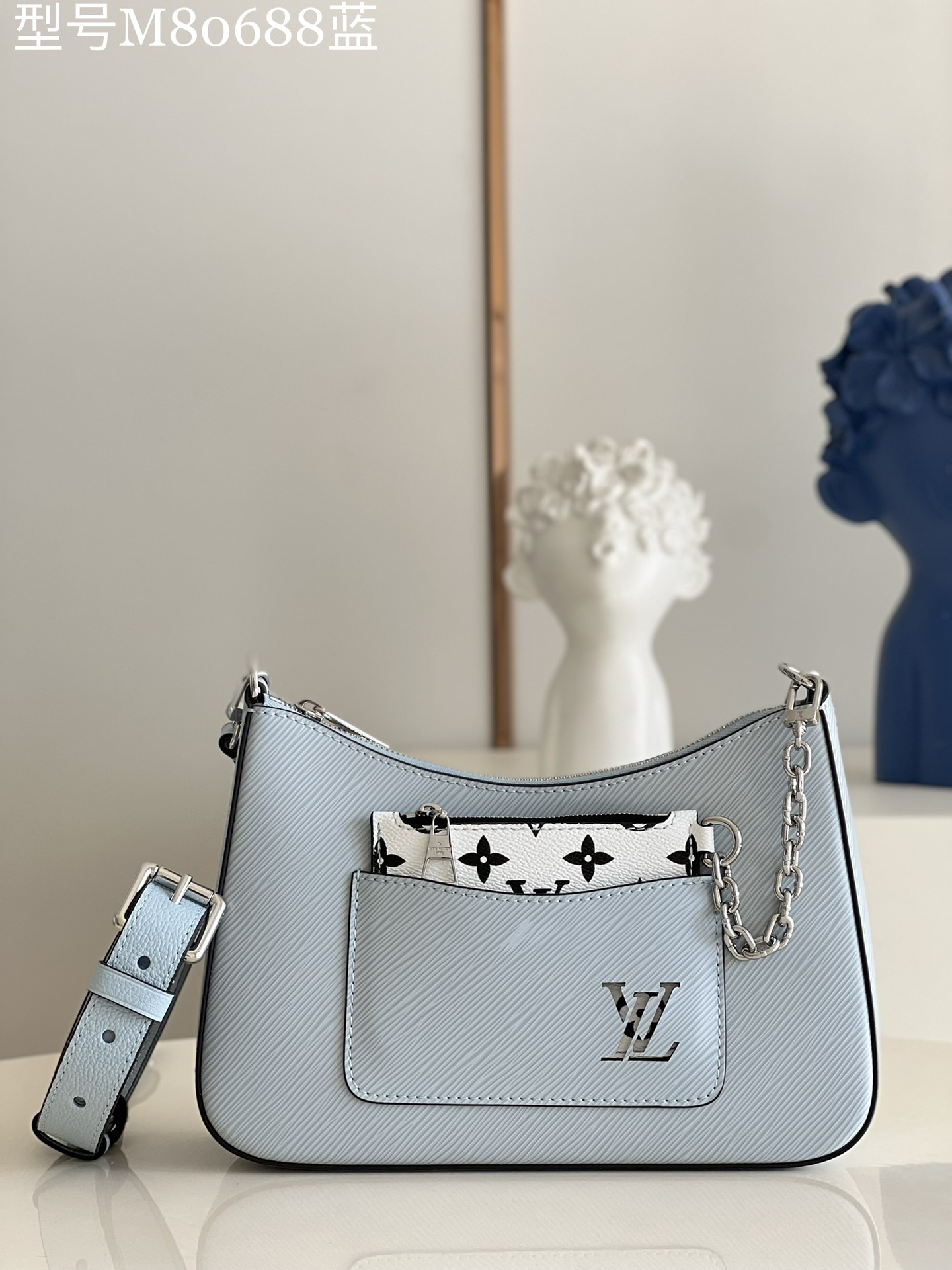 Louis Vuitton LV Marelle Bags Handbags Blue Epi Canvas Chains M80688