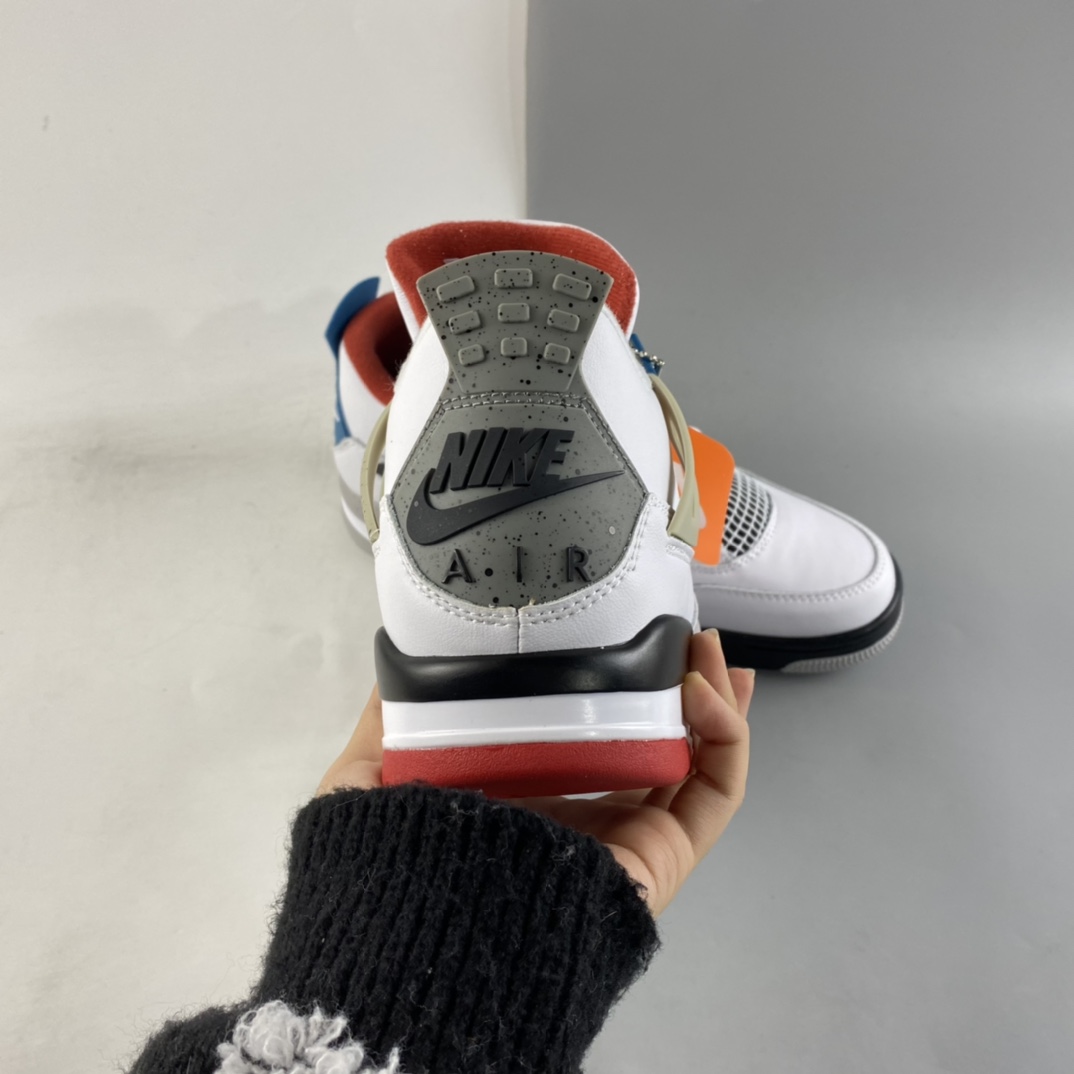 P240  Air Jordan 4 Tattoo“What The”AJ4 乔4白蓝 篮球鞋 CI1184-146