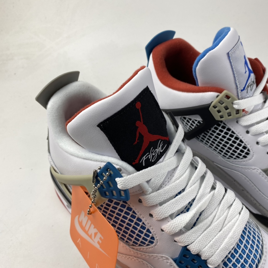 P240  Air Jordan 4 Tattoo“What The”AJ4 乔4白蓝 篮球鞋 CI1184-146